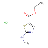 Chemical structure of ethyl 2-(methylamino)-1,3-thiazole-5-carboxylate hydrochloride - CSSB20963522730
