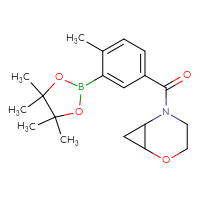 Chemical structure of 5-[4-methyl-3-(4,4,5,5-tetramethyl-1,3,2-dioxaborolan-2-yl)benzoyl]-2-oxa-5-azabicyclo[4.1.0]heptane - CSSB00778448433