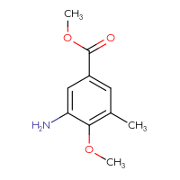 Chemical structure of methyl 3-amino-4-methoxy-5-methylbenzoate - CSSB00015810522