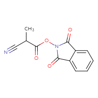 Chemical structure of 1,3-dioxo-2,3-dihydro-1H-isoindol-2-yl 2-cyano-2-methylacetate - CSSB00116216119