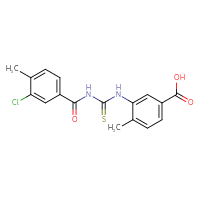 Chemical structure of 3-({[(3-chloro-4-methylphenyl)formamido]methanethioyl}amino)-4-methylbenzoic acid - CSSB00102605683