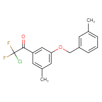 Chemical structure of 2-chloro-2,2-difluoro-1-{3-methyl-5-[(3-methylphenyl)methoxy]phenyl}ethan-1-one - CSSB21103684593
