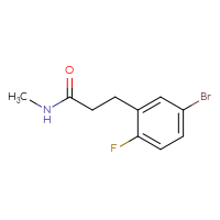Chemical structure of 3-(5-bromo-2-fluorophenyl)-N-methylpropanamide - CSSB01991517528