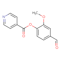 Chemical structure of 4-formyl-2-methoxyphenyl pyridine-4-carboxylate - CSSB00000680503