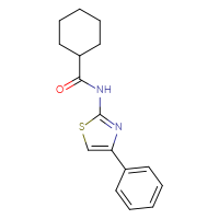 Chemical structure of N-(4-phenyl-1,3-thiazol-2-yl)cyclohexanecarboxamide - CSSB00104137165