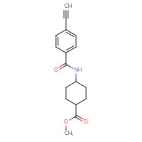 Chemical structure of methyl 4-(4-ethynylbenzamido)cyclohexane-1-carboxylate - CSSB02046068050