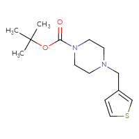 Chemical structure of tert-butyl 4-[(thiophen-3-yl)methyl]piperazine-1-carboxylate - CSSB00011924014