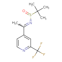 Chemical structure of (R)-2-methyl-N-{1-[2-(trifluoromethyl)pyridin-4-yl]ethylidene}propane-2-sulfinamide - CSSB21331650966