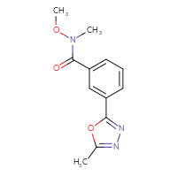 Chemical structure of N-methoxy-N-methyl-3-(5-methyl-1,3,4-oxadiazol-2-yl)benzamide - CSSB02000629920