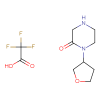 Chemical structure of 1-(oxolan-3-yl)piperazin-2-one; trifluoroacetic acid - CSSB00102887625