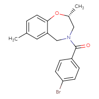 Chemical structure of (2R)-4-(4-bromobenzoyl)-2,7-dimethyl-2,3,4,5-tetrahydro-1,4-benzoxazepine - CSSB15571991162