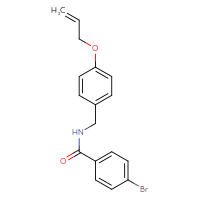 Chemical structure of 4-bromo-N-{[4-(prop-2-en-1-yloxy)phenyl]methyl}benzamide - CSSB02074082889
