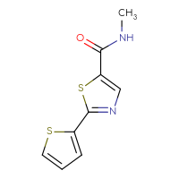 Chemical structure of N-methyl-2-(thiophen-2-yl)-1,3-thiazole-5-carboxamide - CSSB00133089550