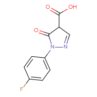 Chemical structure of 1-(4-fluorophenyl)-5-oxo-4,5-dihydro-1H-pyrazole-4-carboxylic acid - CSSB00012344111