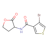 Chemical structure of 4-bromo-N-(2-oxooxolan-3-yl)thiophene-3-carboxamide - CSSB06419976444