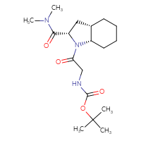 Chemical structure of tert-butyl N-{2-[(2S,3aS,7aS)-2-(dimethylcarbamoyl)-octahydro-1H-indol-1-yl]-2-oxoethyl}carbamate - CSSB02283617867