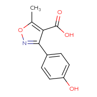 Chemical structure of 3-(4-hydroxyphenyl)-5-methyl-1,2-oxazole-4-carboxylic acid - CSSB00010427902