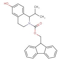 Chemical structure of (9H-fluoren-9-yl)methyl 6-hydroxy-1-(propan-2-yl)-1,2,3,4-tetrahydroisoquinoline-2-carboxylate - CSSB06447204580