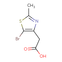 Chemical structure of 2-(5-bromo-2-methyl-1,3-thiazol-4-yl)acetic acid - CSSB00021515018