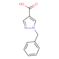Chemical structure of 1-benzyl-1H-pyrazole-4-carboxylic acid - CSSB00000206014