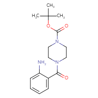 Chemical structure of tert-butyl 4-(2-aminobenzoyl)piperazine-1-carboxylate - CSSB00011599985