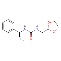 Chemical structure of 3-[(1,3-dioxolan-2-yl)methyl]-1-[(1S)-1-phenylethyl]urea - CSSB02305885646