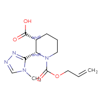 Chemical structure of rac-(2R,3S)-2-(4-methyl-4H-1,2,4-triazol-3-yl)-1-[(prop-2-en-1-yloxy)carbonyl]piperidine-3-carboxylic acid - CSSB14831860465