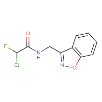 Chemical structure of N-[(1,2-benzoxazol-3-yl)methyl]-2-chloro-2-fluoroacetamide - CSSB21332116500