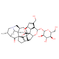 Chemical structure of (1R,2R,5S,8S,9S,11R,12S,16R,17S,18S,20R,21S,25S,31S)-7-(hydroxymethyl)-17,21-dimethyl-9-{[(2S,3R,4S,5S,6R)-3,4,5-trihydroxy-6-(hydroxymethyl)oxan-2-yl]oxy}-4,10-dioxa-23-azadecacyclo[14.11.1.1¹,¹².1²,⁵.1¹⁶,²⁰.0²,¹¹.0¹³,²⁸.0¹⁷,²⁵.0¹⁸,²³.0⁸,³¹]hentriaconta-6,13(28)-diene-3,29-dione - CSSB06256040744