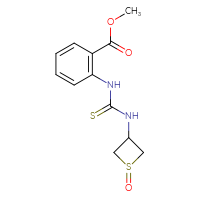 Chemical structure of methyl 2-{[(1-oxo-1λ⁴-thietan-3-yl)carbamothioyl]amino}benzoate - CSSB21432445644