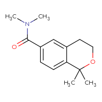Chemical structure of N,N,1,1-tetramethyl-3,4-dihydro-1H-2-benzopyran-6-carboxamide - CSSB06925844033