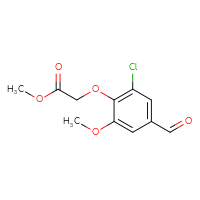 Chemical structure of methyl 2-(2-chloro-4-formyl-6-methoxyphenoxy)acetate - CSSB00000261782