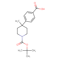 Chemical structure of 4-{1-[(tert-butoxy)carbonyl]-4-methylpiperidin-4-yl}benzoic acid - CSSB14924168078