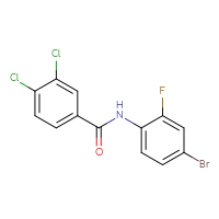 Chemical structure of N-(4-bromo-2-fluorophenyl)-3,4-dichlorobenzamide - CSSB00000582131