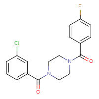 Chemical structure of 1-(3-chlorobenzoyl)-4-(4-fluorobenzoyl)piperazine - CSSB00046141801