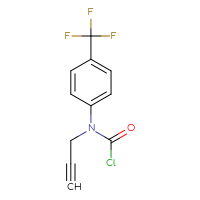 Chemical structure of N-(prop-2-yn-1-yl)-N-[4-(trifluoromethyl)phenyl]carbamoyl chloride - CSSB06271510038
