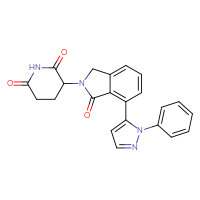 Chemical structure of 3-[1-oxo-7-(1-phenyl-1H-pyrazol-5-yl)-2,3-dihydro-1H-isoindol-2-yl]piperidine-2,6-dione - CSSB06593992963