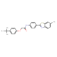 Chemical structure of 2-(4-tert-butylphenoxy)-N-[4-(6-methyl-1,3-benzothiazol-2-yl)phenyl]acetamide - CSSB00121658403