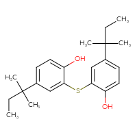 Chemical structure of 2-{[2-hydroxy-5-(2-methylbutan-2-yl)phenyl]sulfanyl}-4-(2-methylbutan-2-yl)phenol - CSSB00025765953