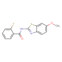Chemical structure of 2-fluoro-N-(6-methoxy-1,3-benzothiazol-2-yl)benzamide - CSSB00027983345