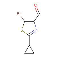Chemical structure of 5-bromo-2-cyclopropyl-1,3-thiazole-4-carbaldehyde - CSSB00159269873