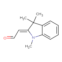 Chemical structure of 2-[(2Z)-1,3,3-trimethyl-2,3-dihydro-1H-indol-2-ylidene]acetaldehyde - CSSB00000680437