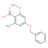 Chemical structure of 4-(benzyloxy)-2-methoxy-6-methylbenzoic acid - CSSB00039615337