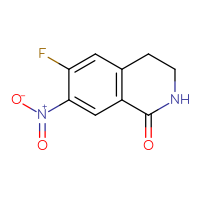Chemical structure of 6-fluoro-7-nitro-1,2,3,4-tetrahydroisoquinolin-1-one - CSSB00102952293