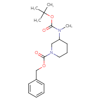 Chemical structure of benzyl 3-{[(tert-butoxy)carbonyl](methyl)amino}piperidine-1-carboxylate - CSSB00010022621