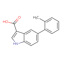 Chemical structure of 5-(2-methylphenyl)-1H-indole-3-carboxylic acid - CSSB01410204899