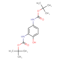 Chemical structure of tert-butyl N-(5-{[(tert-butoxy)carbonyl]amino}-2-hydroxyphenyl)carbamate - CSSB06257980138
