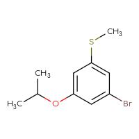 Chemical structure of 1-bromo-3-(methylsulfanyl)-5-(propan-2-yloxy)benzene - CSSB06447743567