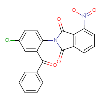 Chemical structure of 2-(2-benzoyl-4-chlorophenyl)-4-nitro-2,3-dihydro-1H-isoindole-1,3-dione - CSSB00026705865