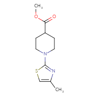 Chemical structure of methyl 1-(4-methyl-1,3-thiazol-2-yl)piperidine-4-carboxylate - CSSB00011588675
